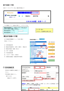 競技者登録の手順 - 大阪、高体連、水泳