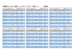 滋賀県FAフットサル連盟 エンジョイリーグ2015 甲賀リーグ 対戦表