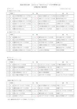 真田幸村公杯 2012“まるちゃん”の少年野球大会 対戦表及び審判割