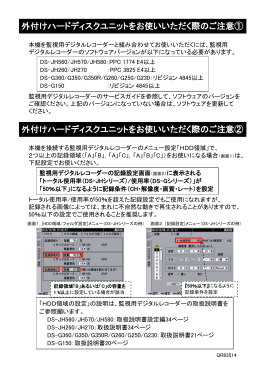 外付けハードディスクユニットをお使いいただく際のご注意 (PDF形式