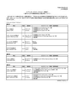 平成27年8月21日 JRA報道室 スプリンターズステークス(GⅠ）情報①