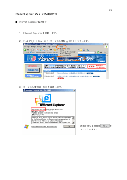 Internet Explorerのバージョン確認方法はこちらをクリック