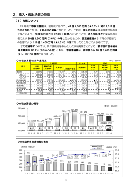 2．歳入・歳出決算の特徴