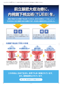 前立腺肥大症治療に、 内視鏡下核出術（TUEB）を。