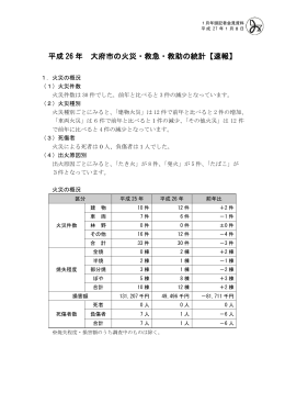 平成 26 年 大府市の火災・救急・救助の統計【速報】
