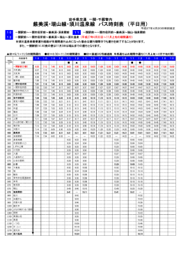 厳美渓・瑞山線・須川温泉線 バス時刻表 （平日用）