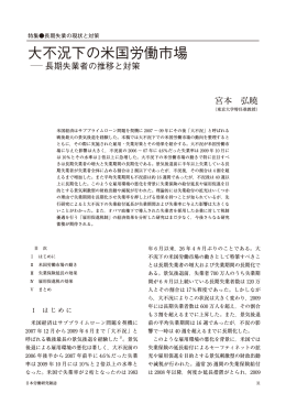 大不況下の米国労働市場  長期失業者の推移と対策（PDF：815KB）