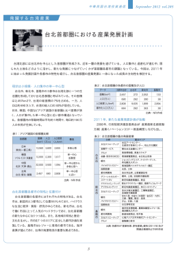 台北首都圏における産業発展計画