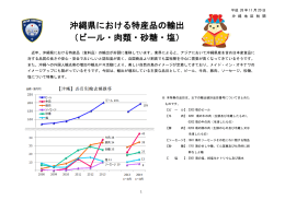 沖縄県における特産品の輸出 （ビール・肉類・砂糖・塩）