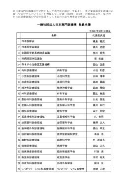 一般社団法人日本専門医機構 社員名簿