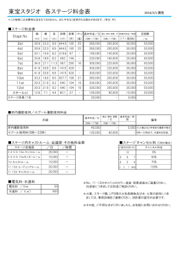 料金表PDF - 東宝スタジオ