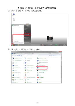 Windows7（Vista） ダイヤルアップ接続方法