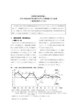 宮崎県の経済見通し 2014 年度は伸び率は僅かながら5期連続プラス