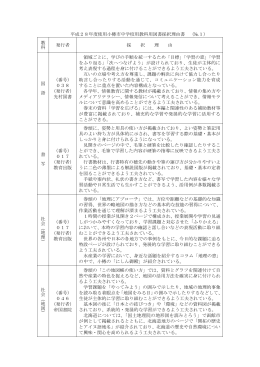 平成28年度使用小樽市中学校用教科用図書採択理由書 （№1） 教 科