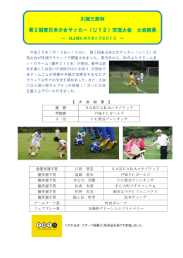 川淵三郎杯 第2回東日本少女サッカー（U12）交流大会 大会結果