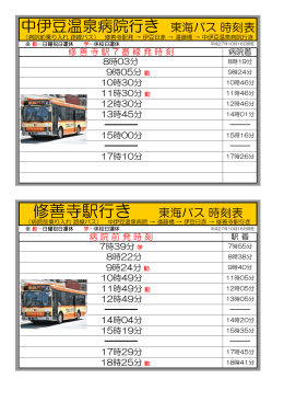 東海バス リハビリテーション中伊豆温泉病院行 詳細時刻表(PDF : 13.86
