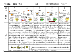 今日 の給食 配膳 表 ・一口 メモ 12月 曜日 日 【3】 【4】 配 膳 図