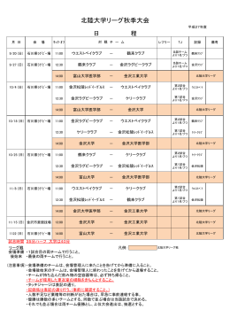 北陸大学秋季リーグ2015 - 石川県ラグビーフットボール協会