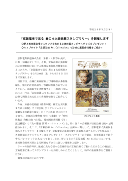 「京阪電車で巡る 春の4大美術展スタンプラリー」を開催