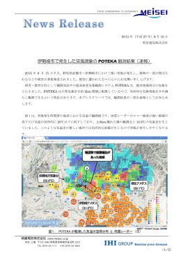 伊勢崎市で発生した突風現象の POTEKA 観測結果