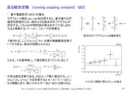 走る結合定数 （running coupling constant) QED