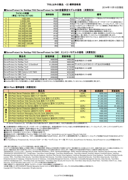 TRSL以外の製品 -(2) 標準価格表 2014年11月10日