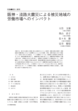 阪神・淡路大震災による被災地域の労働市場へのインパクト（PDF：517KB）