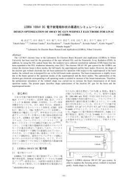 LEBRA 100kV DC 電子銃電極形状の最適化シミュレーション