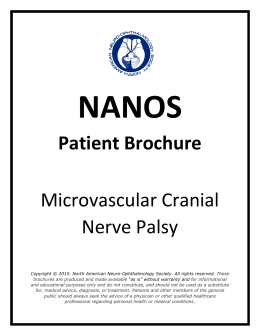 Patient Brochure Microvascular Cranial Nerve Palsy