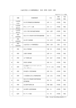 公益社団法人日本植物園協会 役員（理事・監事）名簿