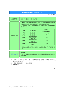 【運転情報】静岡県西部を震源とする地震について[PDF：106KB]