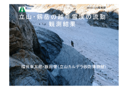 立山 剱岳 越年雪渓 流動 立山・剱岳の越年雪渓の流動 観測結果