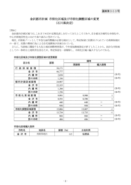 金沢都市計画 市街化区域及び市街化調整区域の変更 （石川県