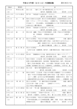 平成26年度（2014）の活動記録 藤沢地名の会
