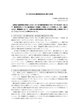 2013年の日本の難民認定状況に関する声明