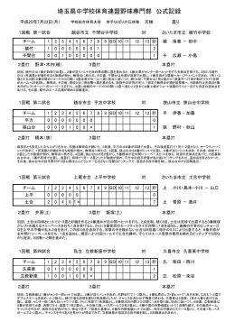 埼玉県中学校体育連盟野球専門部 公式記録