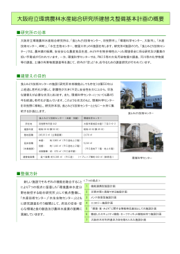 大阪府立環境農林水産総合研究所建替え整備基本計画の概要