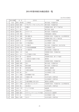 2014年度中国日本商会役員一覧