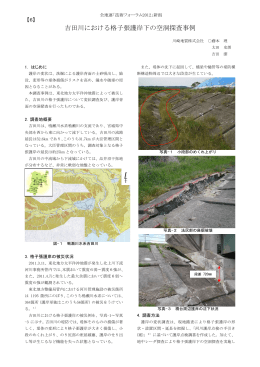吉田川における格子張護岸下の空洞探査事例