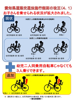 現状 幼児二人同乗用自転車じゃなくても 3人乗りできます