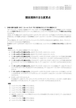 競技規則の主な変更点 - 東京都高体連バスケットボール女子専門部