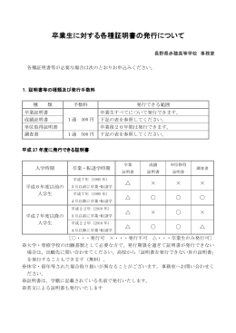 各種証明書の発行について - 長野県教育情報ネットワーク