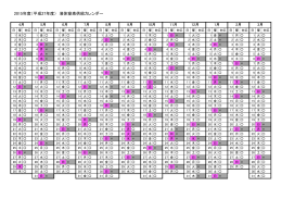 2015年度（平成27年度） 液体窒素供給カレンダー