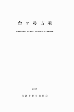 新潟県指定史跡 台ヶ鼻古墳 石室保存事業に伴う調査報告書