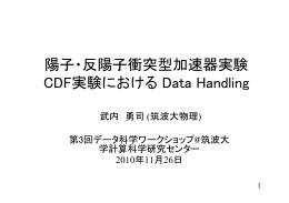 陽子・反陽子衝突型加速器実験 CDF実験における Data Handling
