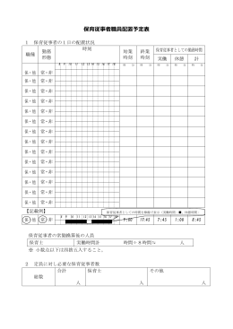 保育従事者職員配置予定表（PDF：157KB）