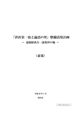 「渋沢栄一翁と論語の里」整備活用計画（素案）（PDF：6.4MB）