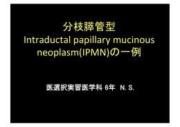 分枝膵管型 Intraductal papillary mucinous neoplasm(IPMN)の一例