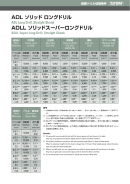 ADLソリッドロングドリル/ADLLソリッドスーパーロングドリル [日本語 PDF