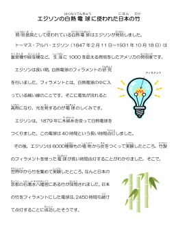 エジソンの白熱電球に使われた日本の竹